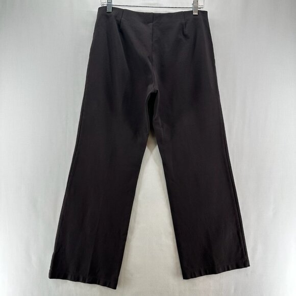 EILEEN FISHER Pants Size S Washable Stretch Crepe Straight Ankle Pull On Brown - Picture 2 of 11